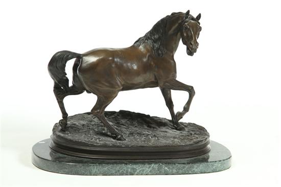 Appraisal: BRONZE HORSE AFTER PIERRE JULES MENE FRANCE - Signed on