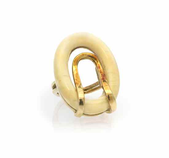 Appraisal: A Karat Yellow Gold and Ivory Ring containing a carved