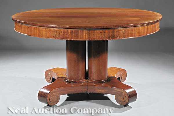 Appraisal: A Fine American Late Classical Carved Mahogany Extension Dining Table