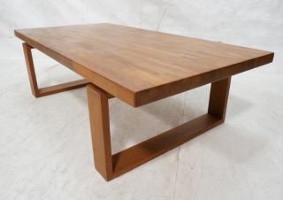 Appraisal: Mid Century Modern Coffee Cocktail Table Butcher block style wood