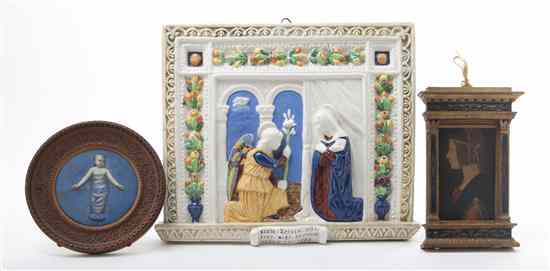 Appraisal: A Della Robbia Style Ceramic Relief Panel depicting a biblical