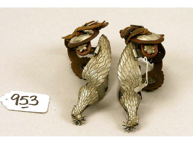 Appraisal: Pair of full figural feathered birds head spurs by J