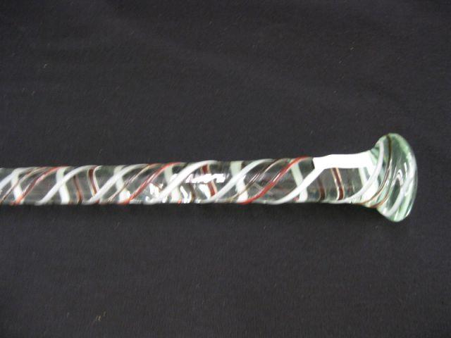 Appraisal: Victorian Art Glass Knob Cane applied copper and white threading