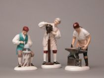 Appraisal: Three Williamsburg Royal Doulton Figurines circa This lot includes three