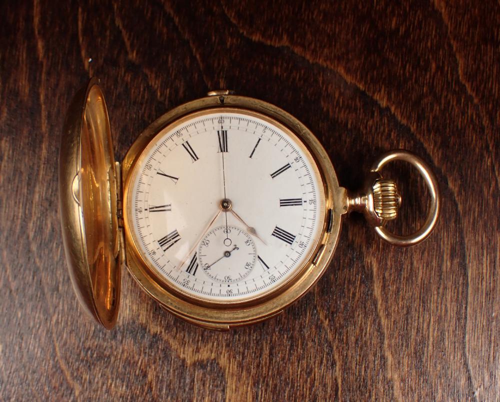 Appraisal: A GOLAY LERESCHE FILS HUNTER CASE CHRONOGRAPH REPEATER POCKET WATCH