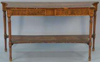 Appraisal: Burl walnut server with line inlays ht in wd in