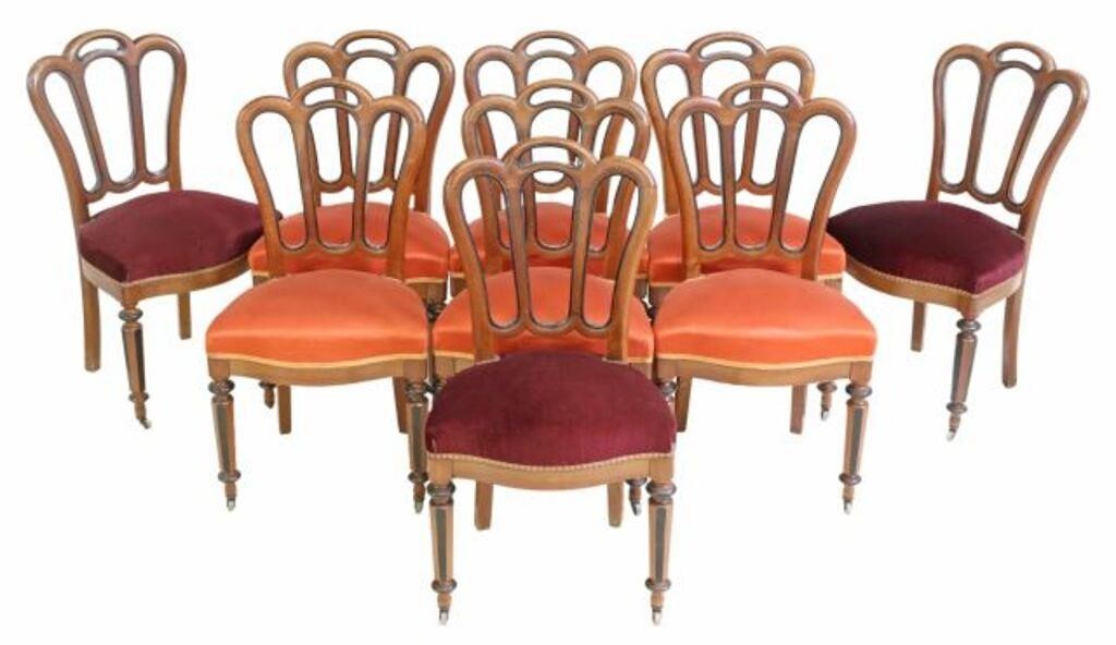 Appraisal: lot of French Louis Philippe period walnut chairs th c