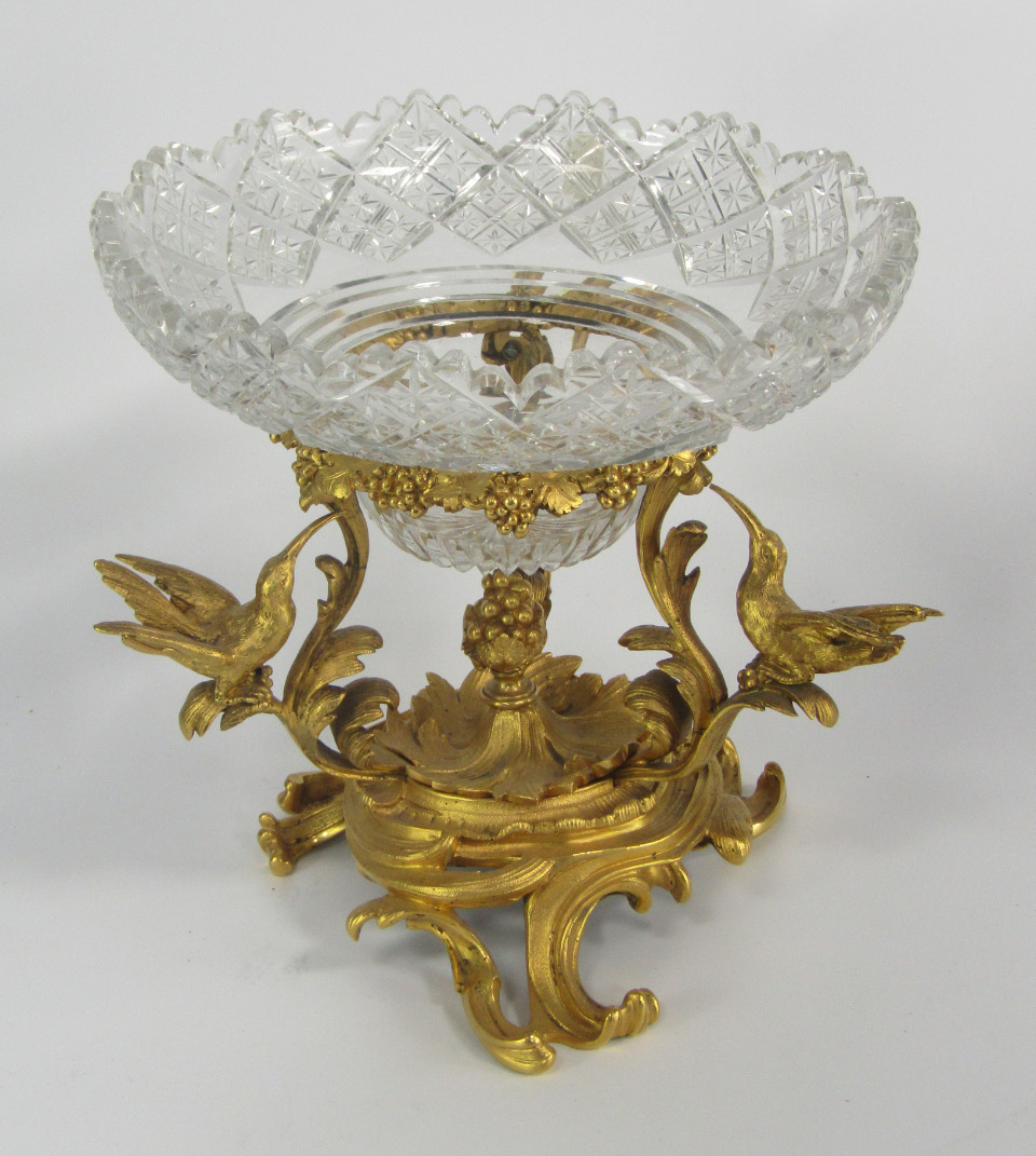 Appraisal: A Continental cut glass and ormolu pedestal fruit bowl late