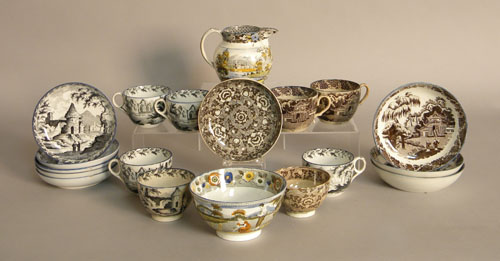 Appraisal: Group of Salopian including a pitcher waste bowl cups and