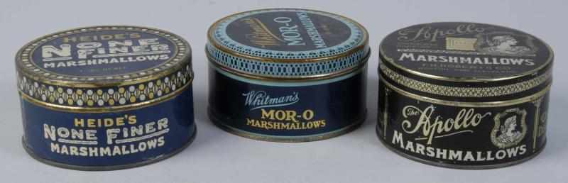 Appraisal: Lot of Marshmallow Tins Description Includes Heide's Whitman's and Apollo