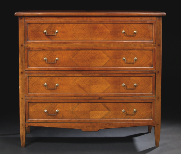 Appraisal: Italian Provincial Mahogany Secretary Commode the banded rectangular top above