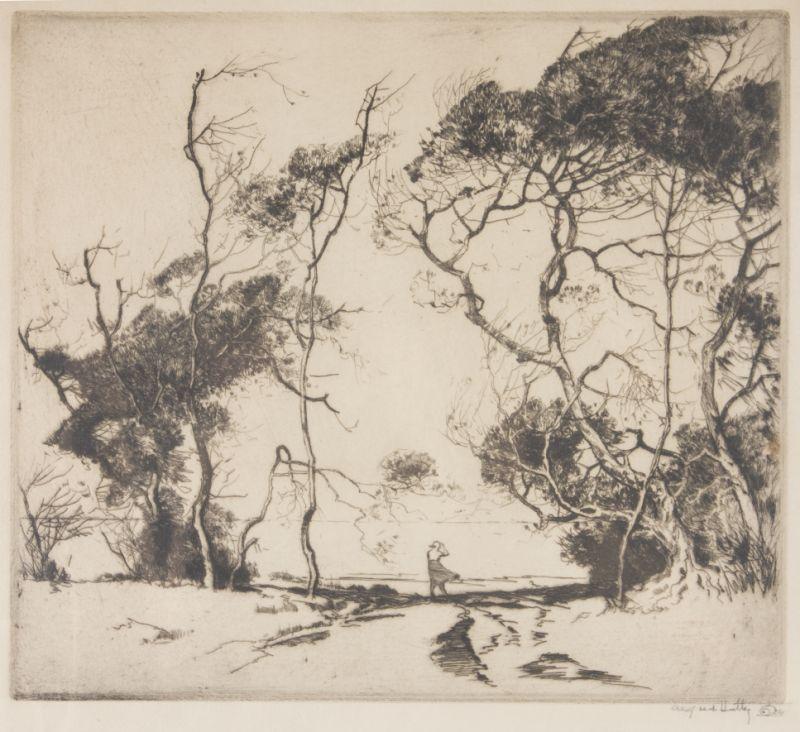 Appraisal: Alfred Hutty SC - Windswept etching and drypoint on wove