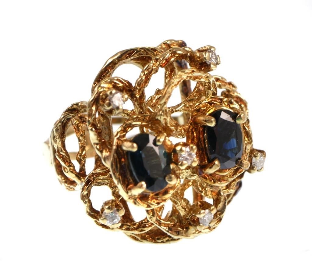 Appraisal: K yellow gold ring contains round brilliant cut diamonds WEIGHT