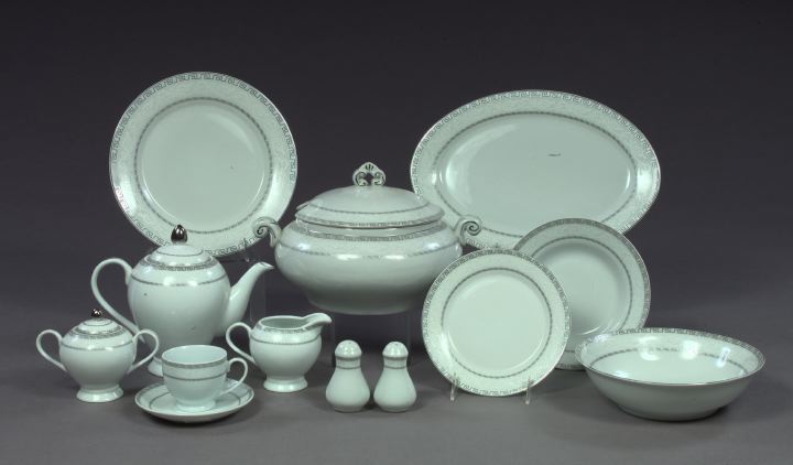 Appraisal: Extensive Ninety-Six-Piece Royal Holland Silver and White Porcelain Partial Dinner