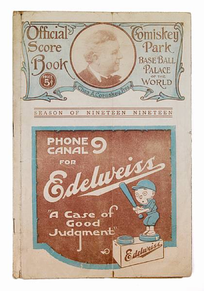 Appraisal: WORLD SERIES Official Score Book Comiskey Park Baseball Palace of