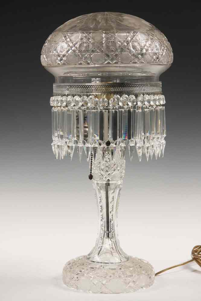 Appraisal: CRYSTAL PIANO LAMP - Cut Crystal Piano Lamp with classic