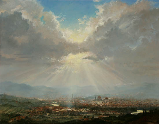 Appraisal: Joseph Sherly Sheppard American b View of Florence Signed Sheppard