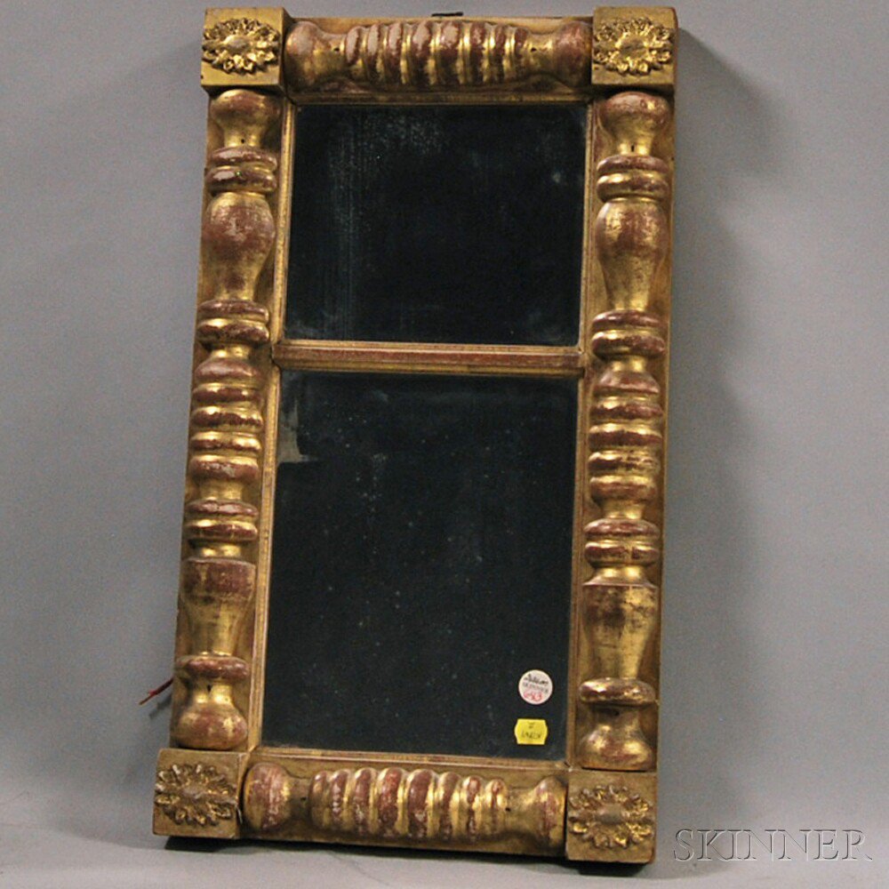 Appraisal: Classical Gilt Split-baluster Mirror early th century lg wd in