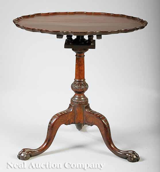 Appraisal: An American Chippendale Mahogany and Cherrywood Tilt-Top Tea Table late