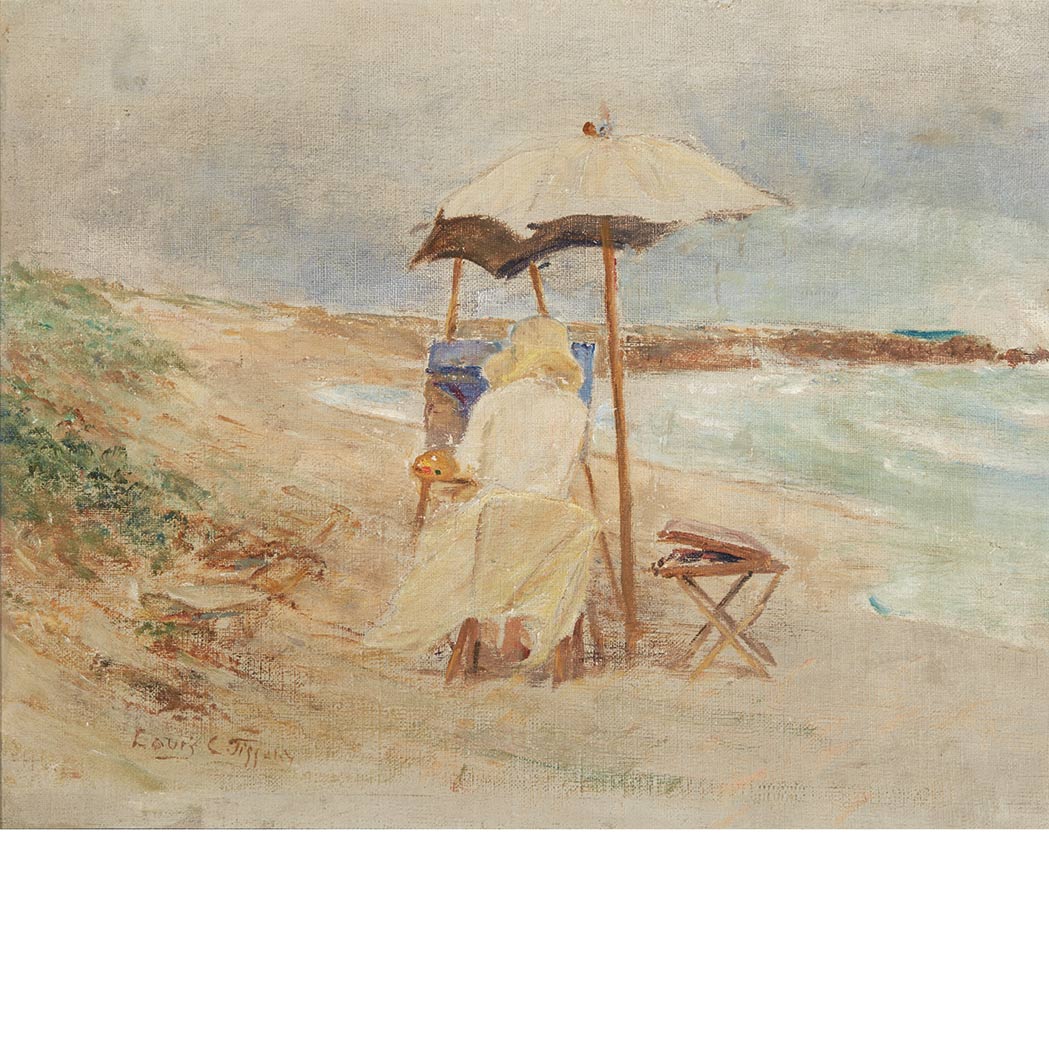 Appraisal: Louis Comfort Tiffany American - Sarah Painting on the Beach