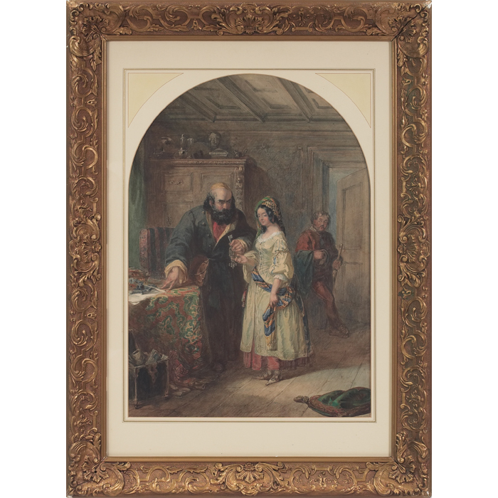 Appraisal: Frederick Holding British - ''The Merchant of Venice '' watercolor