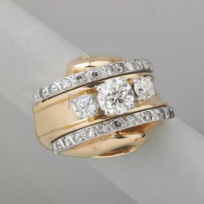 Appraisal: JOSEPH WOLF ODEONESQUE DIAMOND AND K GOLD RING OEC diamond