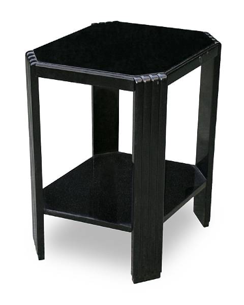 Appraisal: An Italian Art Deco ebonized wood side table circa The