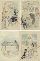 Appraisal: Four French Illustrations th Century Set of four original illustrations