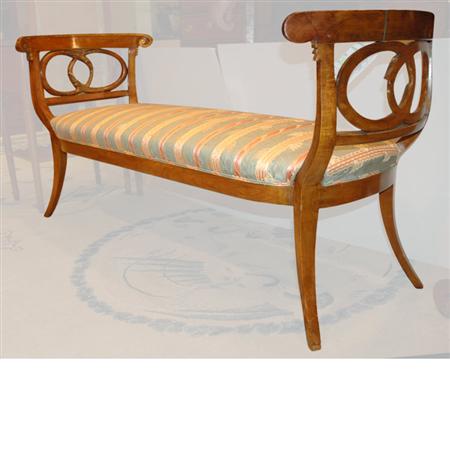 Appraisal: Biedermeier Parcel Gilt Fruitwood Bench Estimate -