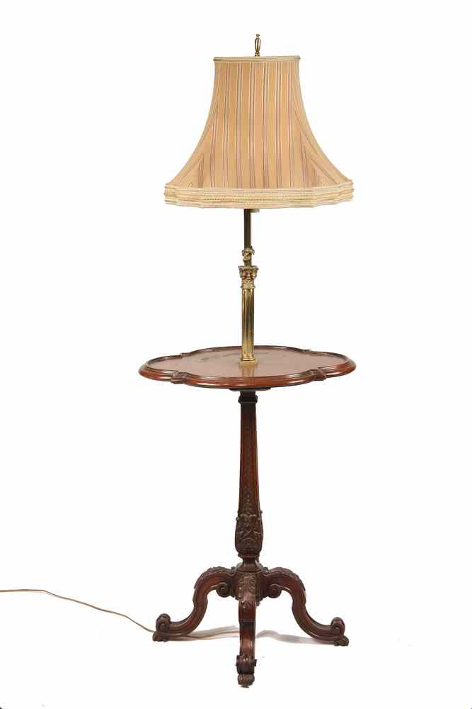 Appraisal: ENGLISH LAMP TABLE WITH ADJUSTABLE STAND LAMP - Late th