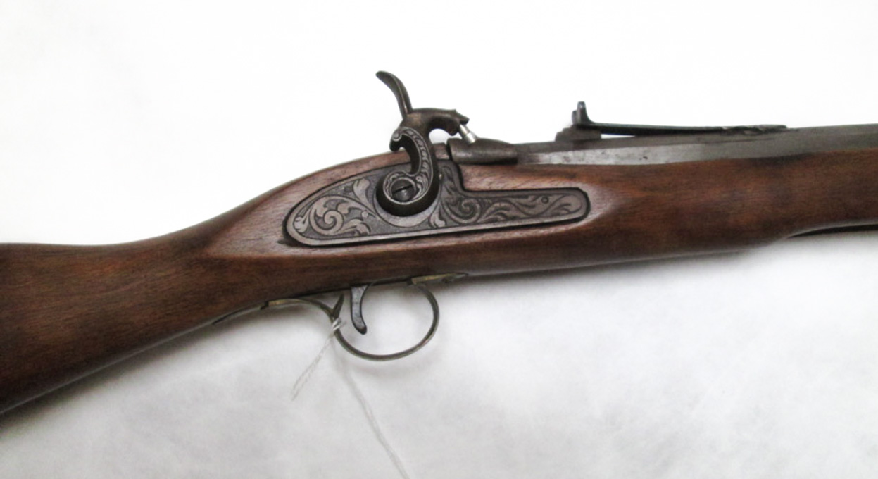 Appraisal: REPRODUCTION PERCUSSION MUZZLELOADING RIFLE caliber octagonal barrel full length walnut