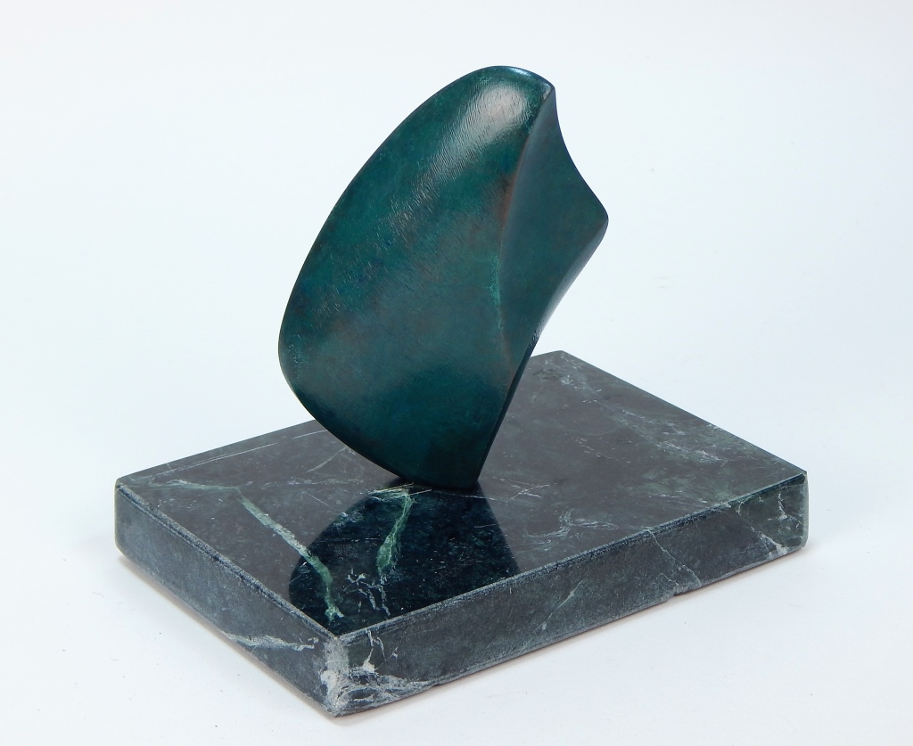 Appraisal: CONTEMPORARY ABSTRACT MARBLE STONE SCULPTURE United States ModernOrganically shaped green