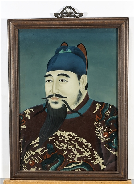 Appraisal: Two Chinese reverse glass paintings one of a beauty along