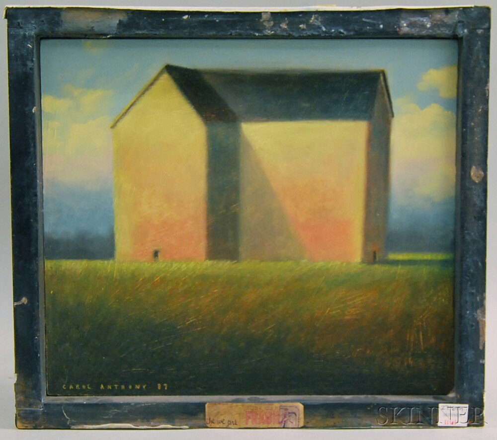 Appraisal: Carol Anthony American b Farmhouse A Double-sided Composition Signed and