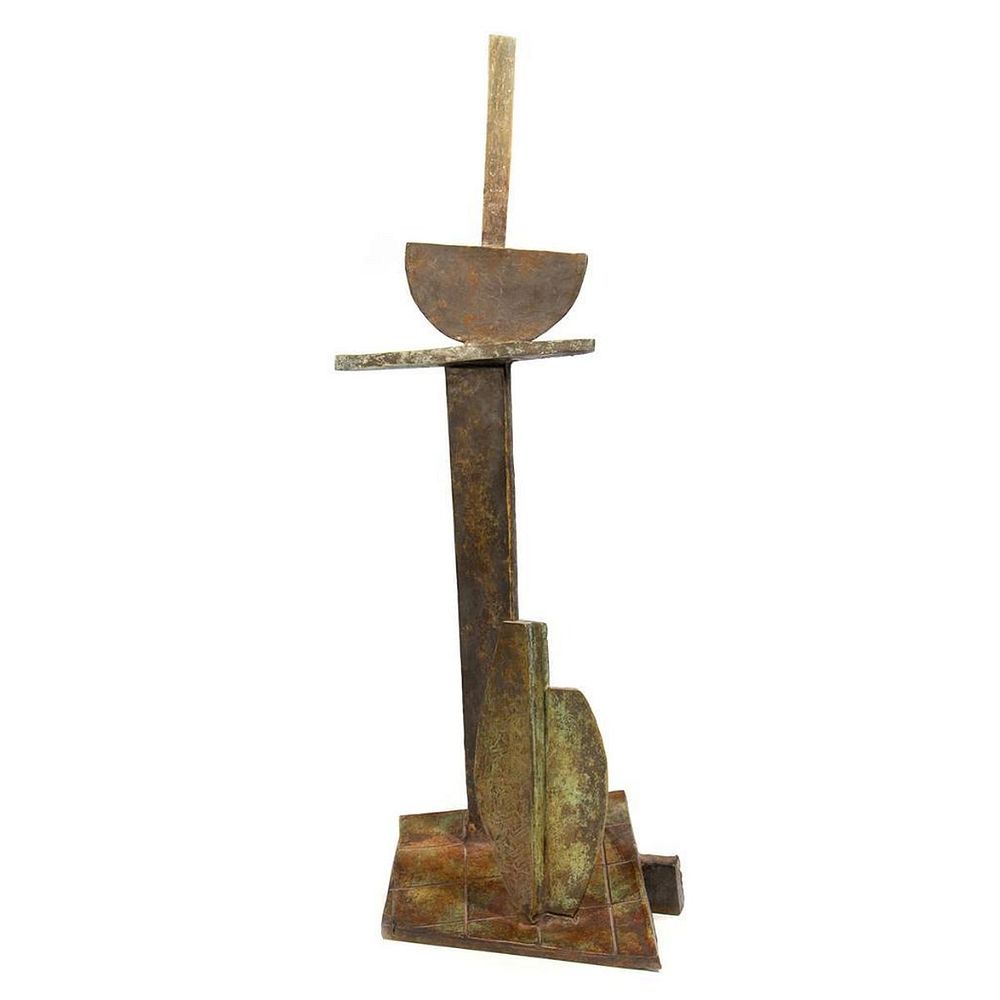 Appraisal: Abstract Bronze Sculpture in h Label on base 'David Bottini'