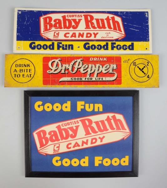 Appraisal: Lot Of Soda Candy Signs This lot includes a Dr