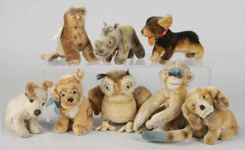 Appraisal: Lot of Vintage Mohair Steiff Animals Description Walrus with metal