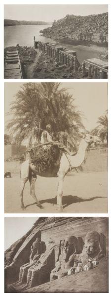 Appraisal: Three Early Egyptian Photographic Prints views of Abu Simbel and