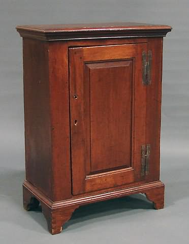 Appraisal: Top thumb-molded on sides door with wrought iron H-hinges shelved