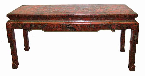 Appraisal: A Chinese lacquered altar table height in width ft in