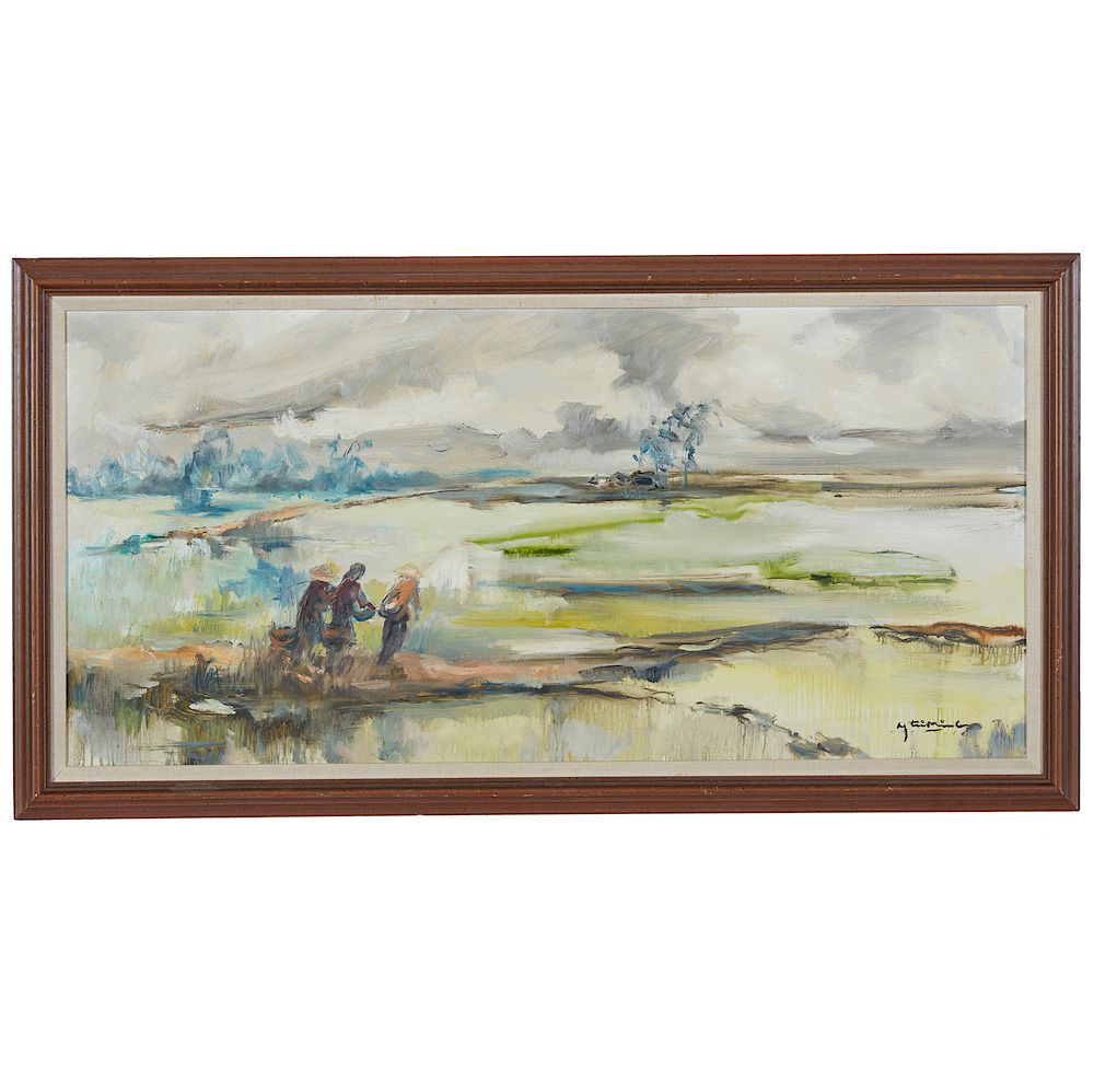 Appraisal: Nguyen Tri Minh - Painting Framed oil on canvas landscape