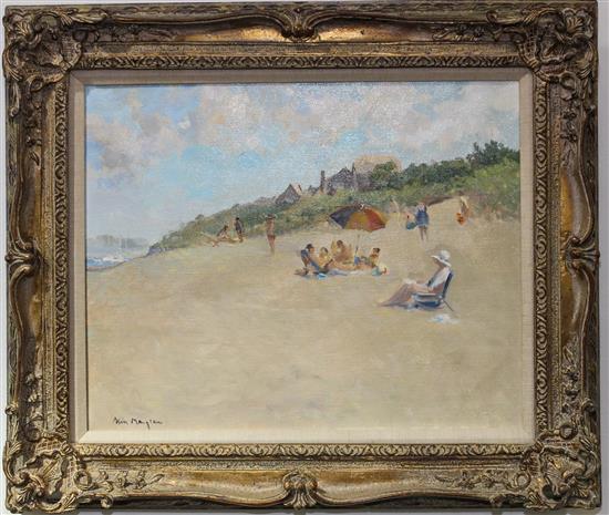 Appraisal: Sale Lot Artist Unknown American th century Beach Scene oil