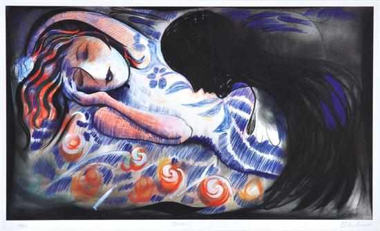 Appraisal: CHARLES BLACKMAN BORN Orpheus offset lithograph x cm