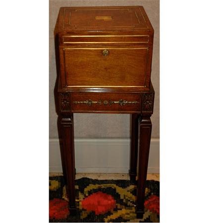 Appraisal: Brass Inlaid Mahogany Humidor Together with a George III Style