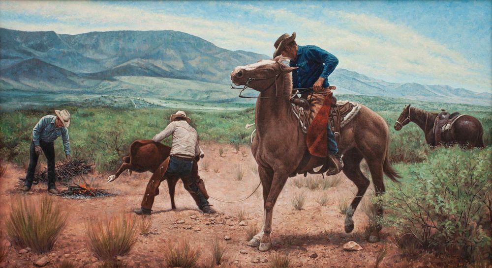 Appraisal: Kenneth Freeman American - Roping a Calf Kenneth Freeman American