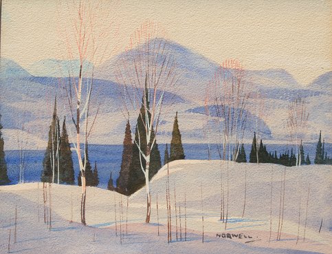 Appraisal: NORWELL Graham Canada - Winter Landscape Watercolor '' x ''