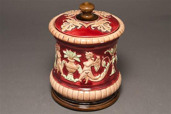 Appraisal: Gerbing Stephan Austrian majolica tobacco jar early th century with