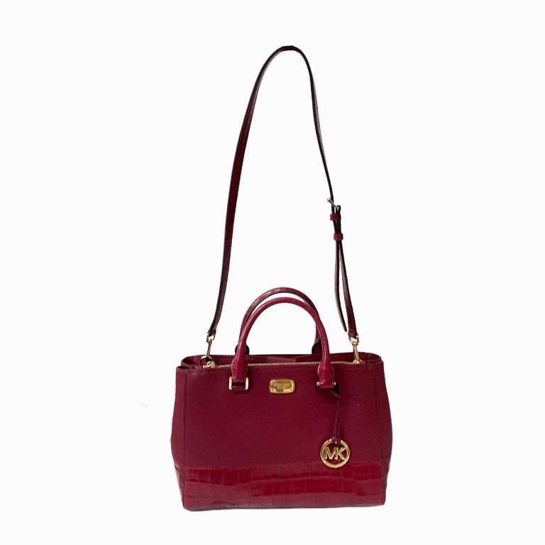 Appraisal: Vintage Michael Kors Est Maroon Crossbody Bag Vintage Michael Kors