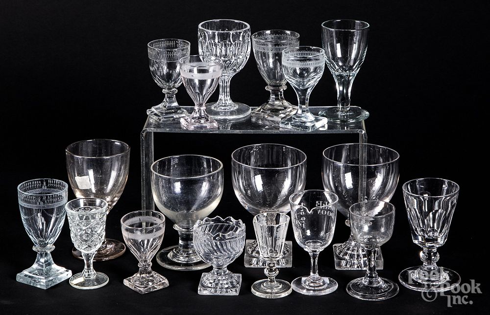 Appraisal: Colorless glass cordials and stemware Colorless glass cordials and stemware