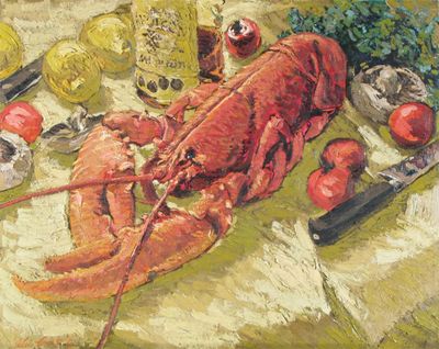 Appraisal: Alan Crisp th Century Still life with lobster Signed and